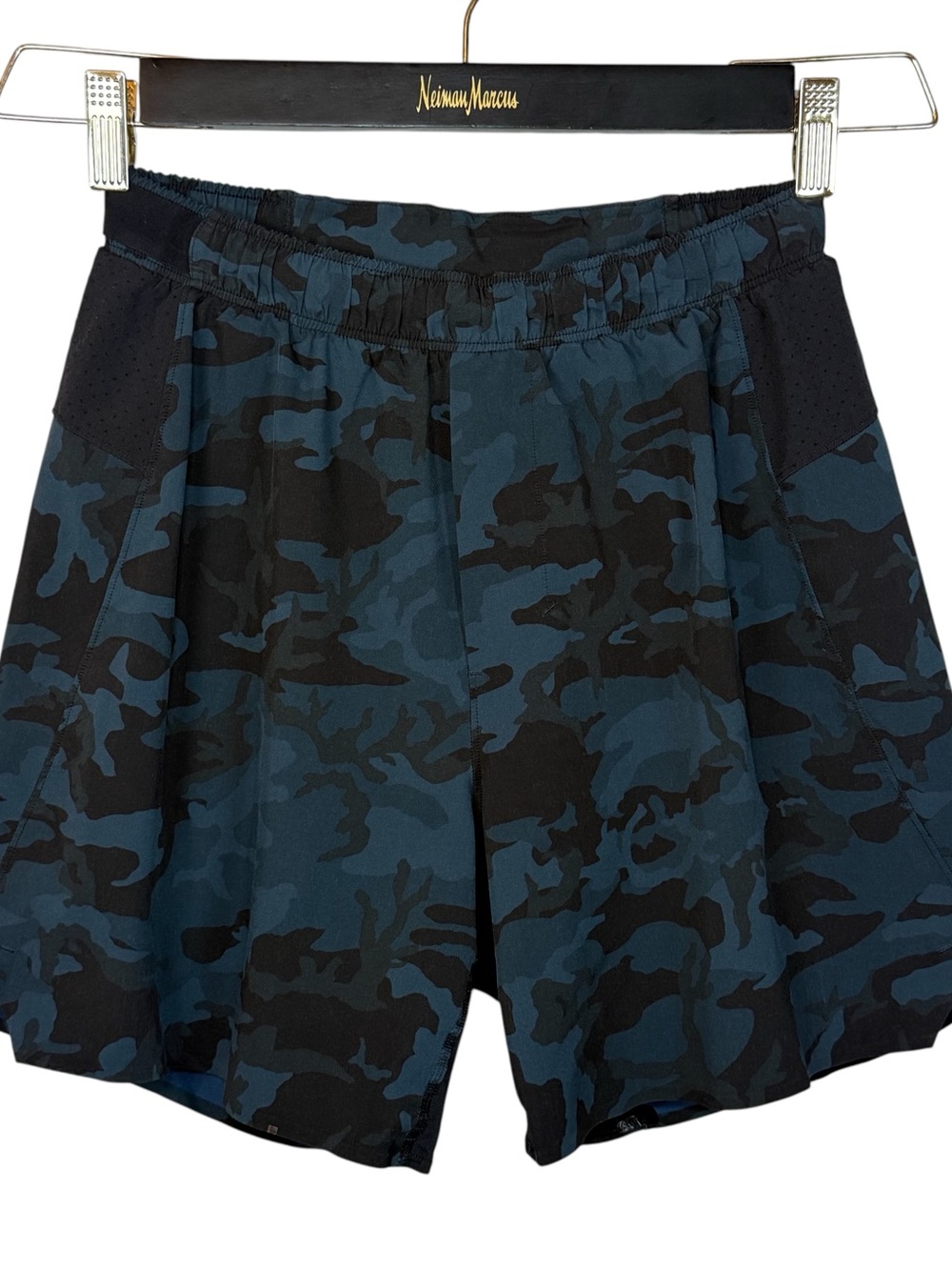 Lululemon Blue Black Camo Lined Training Shorts Men’s Small
